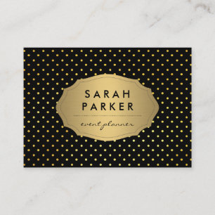 Imitate Gold Label Polka Dot Muster Visitenkarte
