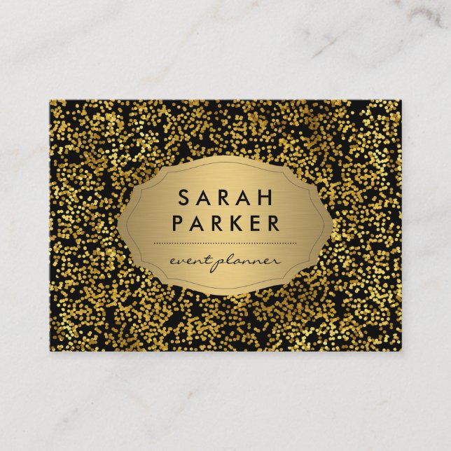 Imitate Gold Label Scatter Dot Muster Visitenkarte (Vorderseite)