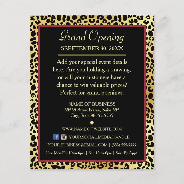 IMITATE Gold Leopard Boutique Special Flyer (Hinten)