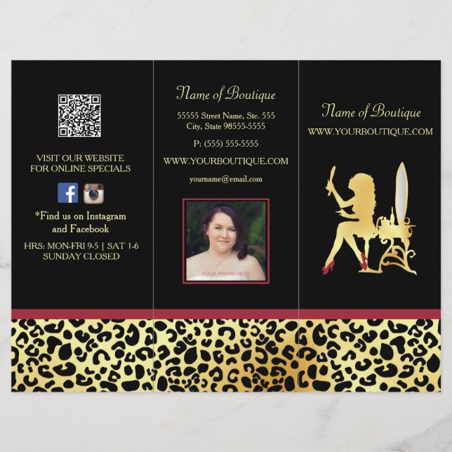 IMITATE Gold Leopard Trifold Produktbroschüre (Vorderseite)