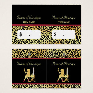 IMITATE Gold Leopard Woman Hair Boutique Hang Tags