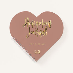 Imitate Gold Lettering Elegant Honeymoon Journal 2 Notizbuch