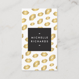 Imitate Gold Lip Print Makeup Artist Beauty White Visitenkarte