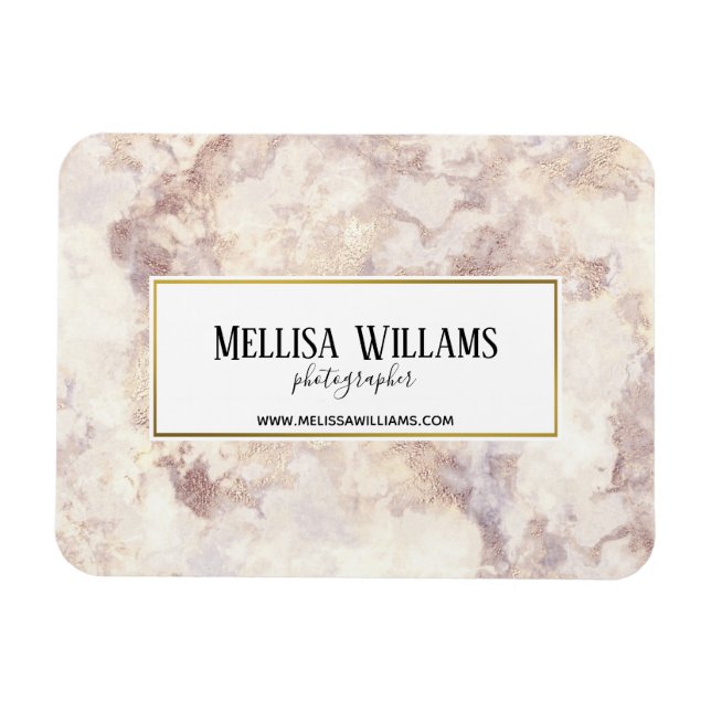 Imitate Gold Marble Business Card Magnet (Horizontal)