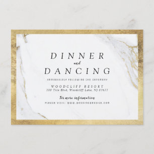 Imitate Gold Marmor Luxus moderne Hochzeitsempfang Begleitkarte