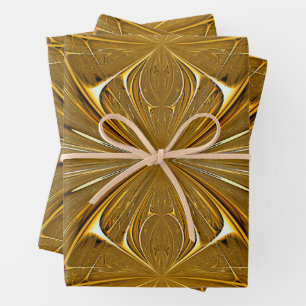 Imitate Gold Metal Design Geschenkpapier Set