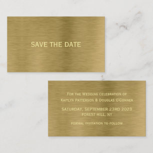 Imitate Gold Metal Textur Save the Date Karte