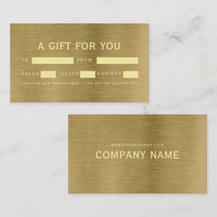 Imitate Gold Metal Texture Geschenkgutscheine Visitenkarte