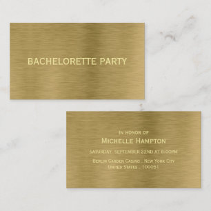 Imitate Gold Metal Texture Junggeselinnen-Abschied Visitenkarte