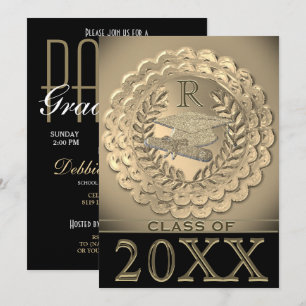 Imitate Gold Metallic Abschluss Einladung