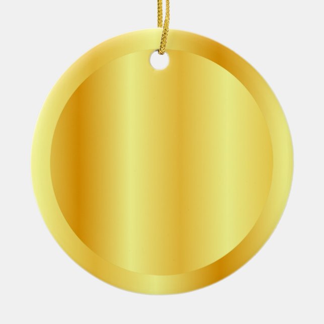 Imitate Gold Metallic Look Blank Template Circle Keramik Ornament (Vorne)