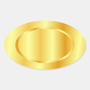 Imitate Gold Metallic Look Blank Trendy Template Ovaler Aufkleber