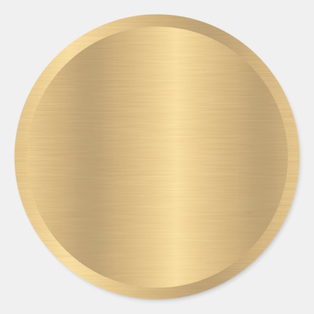 Imitate Gold Metallic Look Leere Elegante Vorlage Runder Aufkleber (Vorderseite)