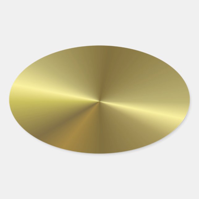 Imitate Gold Metallic Look Stilvolle Blindvorlage Ovaler Aufkleber (Vorderseite)