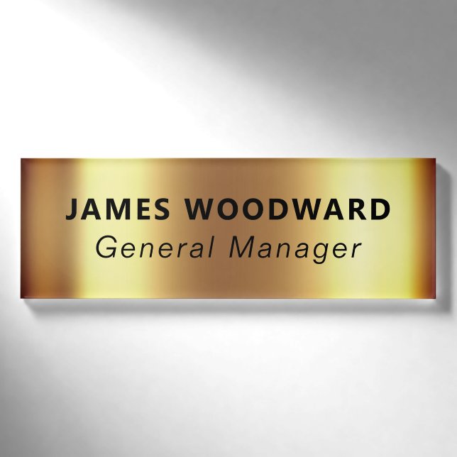 Imitate Gold Metallmitarbeiter Magnetic Namenschild (Vorderseite)
