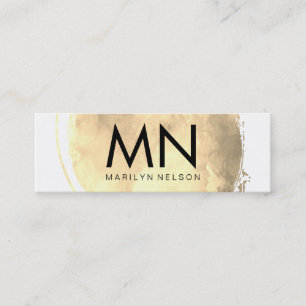 Imitate Gold mit Chic Monogram gespürt Mini Visitenkarte