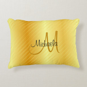 Imitate Gold Mit Monogramm Elegante Moderne Vorlag Dekokissen