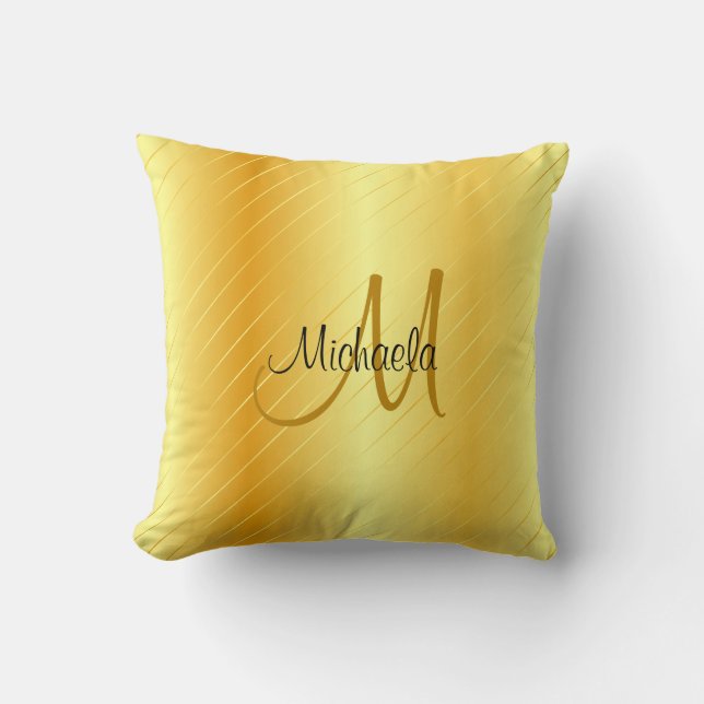 Imitate Gold Mit Monogramm Elegante Moderne Vorlag Kissen (Vorderseite)