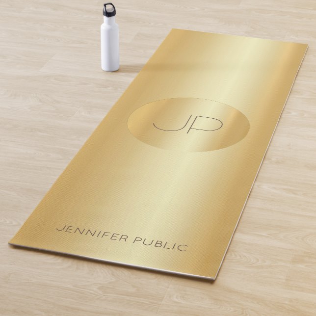 Imitate Gold Mit Monogramm Trendy Fitness Template Yogamatte (Beispiel)