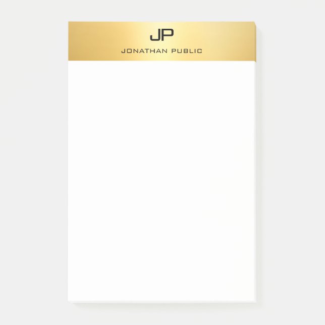 Imitate Gold Moderne Berufliche Elegante Vorlage Post-it Klebezettel (Vorderseite)