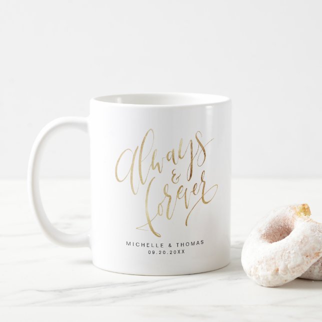 Imitate Gold Moderne, einfach, immer und für immer Kaffeetasse (Mit Donut)
