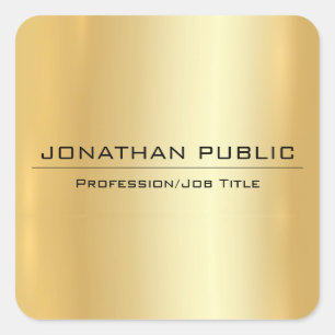 Imitate Gold Moderne elegante, einfache Designvorl Quadratischer Aufkleber