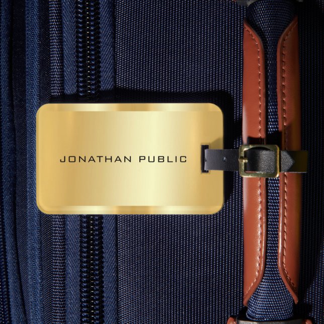 Imitate Gold Moderne elegante Glam Trendy Template Gepäckanhänger (Vorderseite Insitu 4)