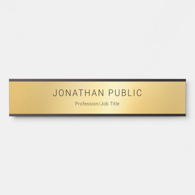 Imitate Gold Moderne elegante Minimalistische Vorl Türschild (Vorderseite )