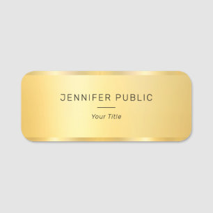 Imitate Gold Moderne Glamour Template Trendy Mitar Namensschild