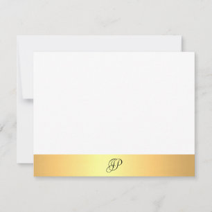 Imitate Gold Moderne Handschrift Monogram Name Mitteilungskarte
