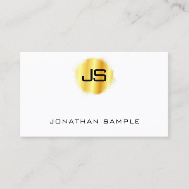 Imitate Gold Moderne Monogram Beruflich Elegant Visitenkarte (Vorderseite)