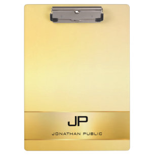 Imitate Gold Moderne Monogram Vorlage Elegant Klemmbrett