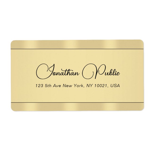 Imitate Gold Moderne Typografie Lieferadresse (Vorne)