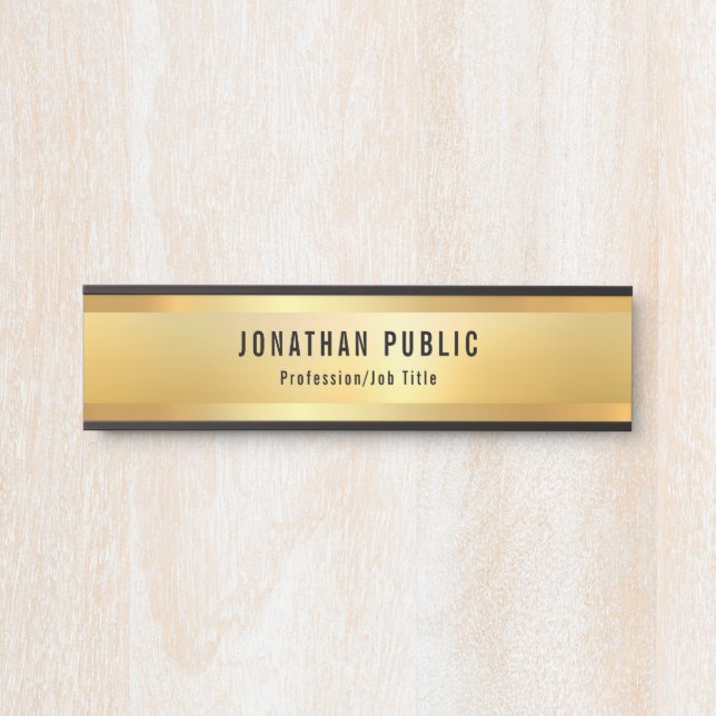Imitate Gold Moderne Vorlage Glamour Trendsetter Türschild (Vorderseite )
