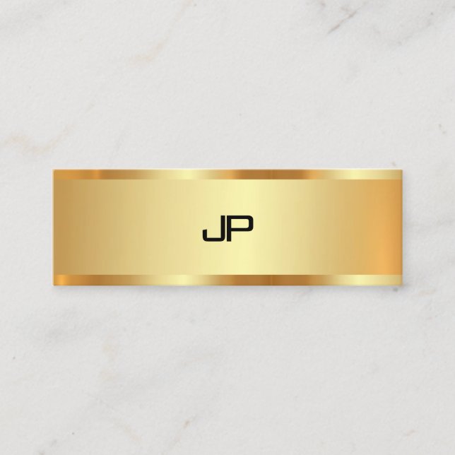 Imitate Gold Monogram Beruflich Elegant Moderne Mini Visitenkarte (Vorderseite)