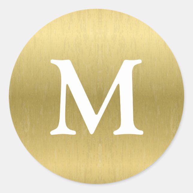 Imitate Gold Monogram Sticker (Vorderseite)