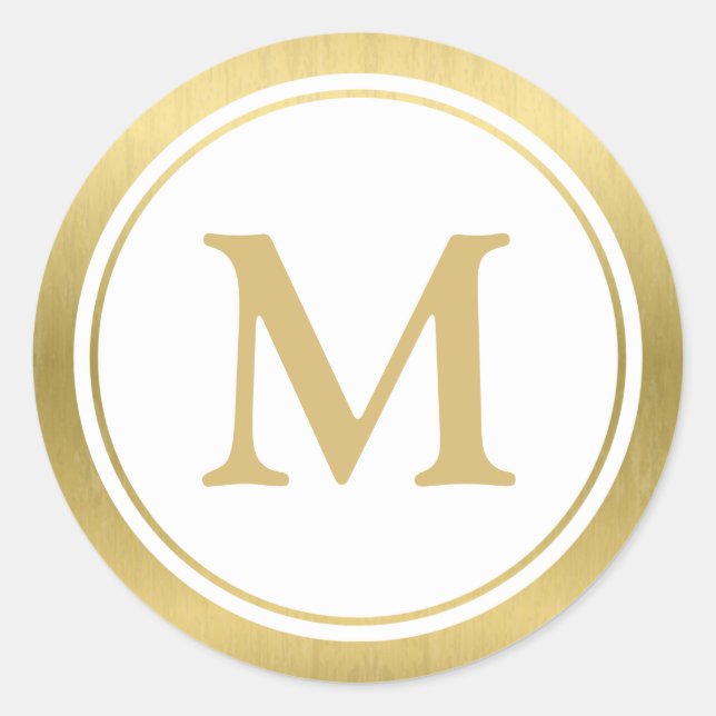 Imitate Gold Monogram Sticker (Vorderseite)