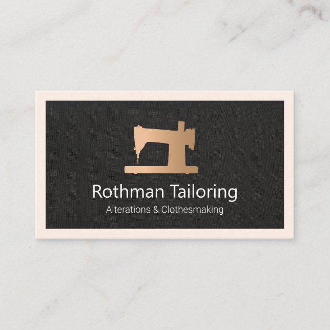 Imitate Gold Nähmaschine Seamress Calling Card Telefonnummerkarte (Vorderseite)