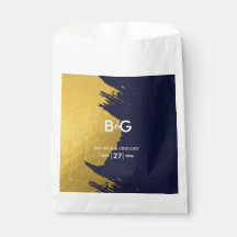 Imitate Gold Navy Blue Monogram Wedding