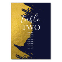 Imitate Gold Navy Blue Wedding Guest Names