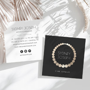 Imitate Gold Necklace Logo   Schmuckdesign Quadratische Visitenkarte