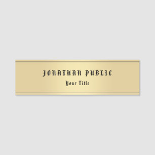 Imitate Gold Nostalgie Look Old Style Text Templat Namensschild