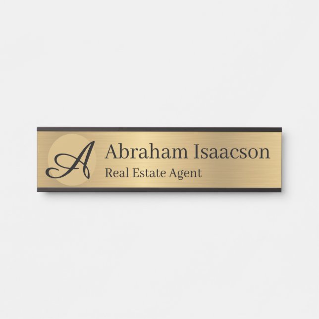 Imitate Gold Office Türschild Plate Real Anwesen (Vorderseite )