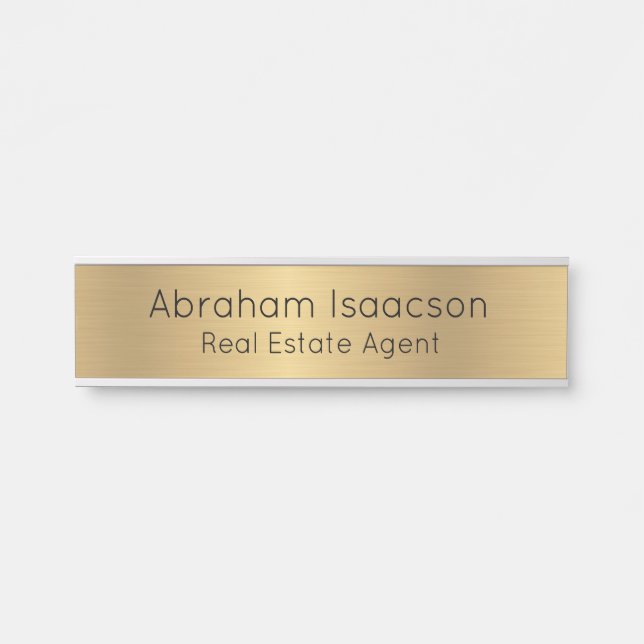 Imitate Gold Office Türsignatur Real Anwesen Agent Türschild (Vorderseite )