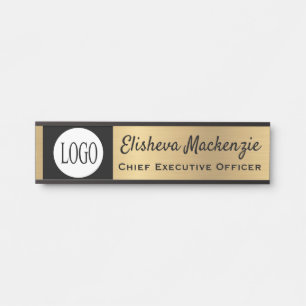 Imitate Gold Office Türsignaturen Schwarzes Logo Türschild