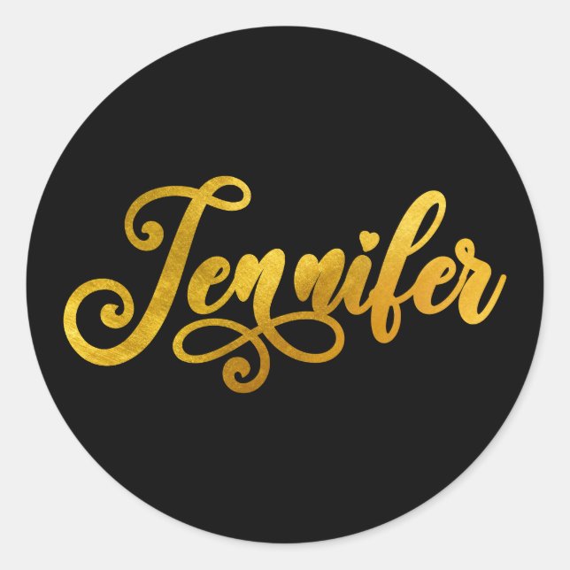 Imitate Gold Ombre Foil Decorative Jennifer Runder Aufkleber (Vorderseite)