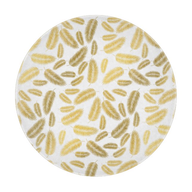 Imitate Gold Palm Blätter Muster Sherpa Blanket Ac Schneidebrett (Vorderseite)