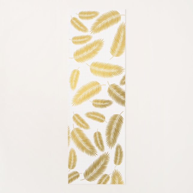 Imitate Gold Palm Blätter Muster Yogamatte (Vorderseite)