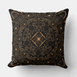 Imitate Gold Pearl Bead Mandala Print Kissen