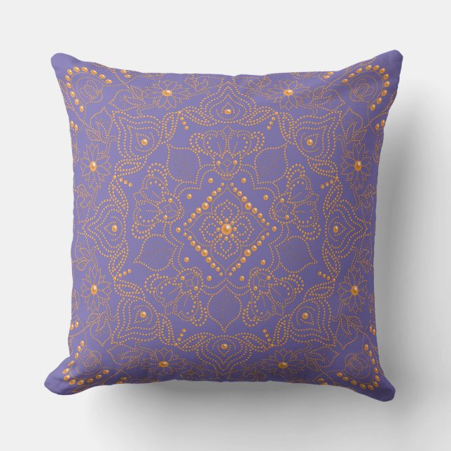 Imitate Gold Pearl Bead Mandala Print Kissen (Vorderseite)